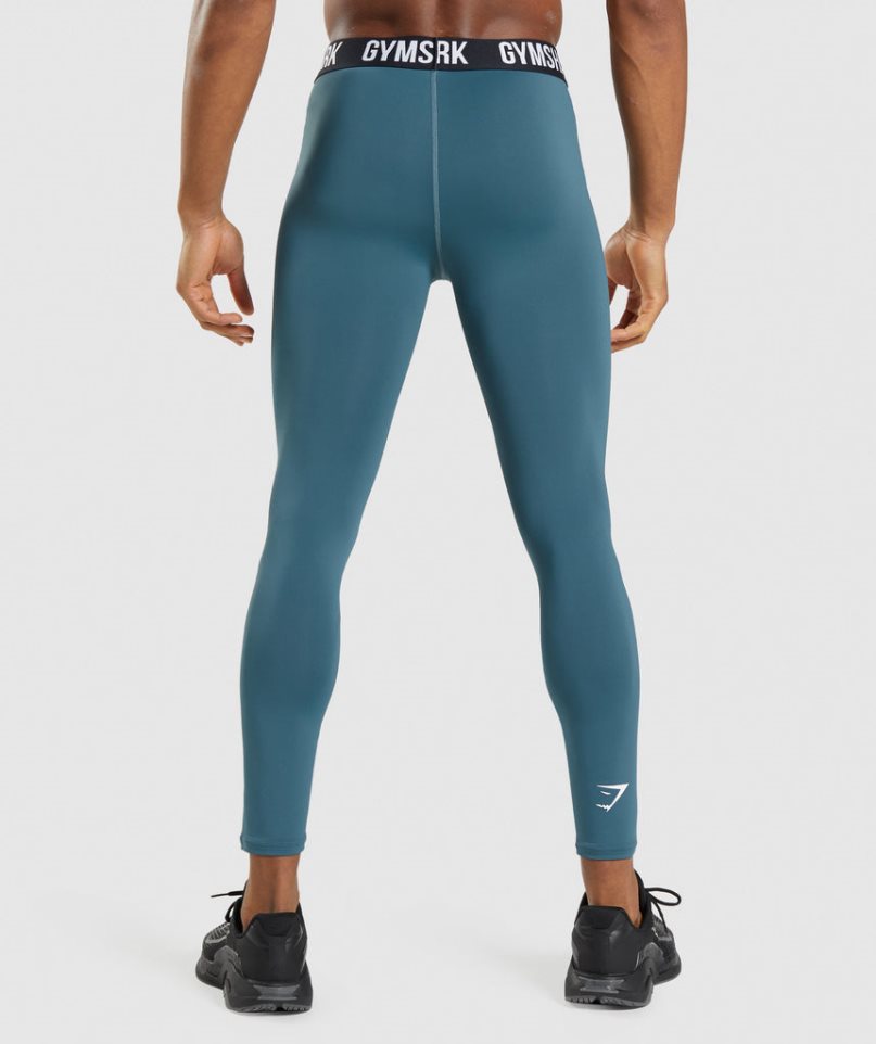 Men's Gymshark Element Baselayer Leggings Turquoise | NZ 8WHQYD